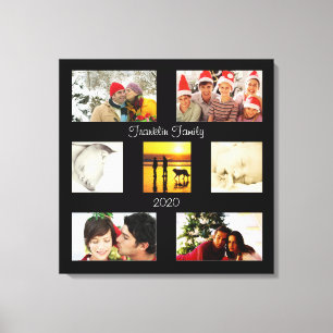 Impressão Em Tela Retrato personalizável da família de texto fotográ