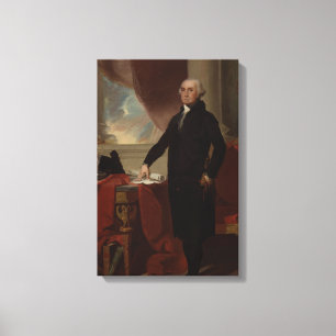Impressão Em Tela Retrato presidencial vintage de George Washington