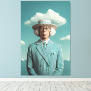 Impressão Em Tela Retrato Surreal Cavalheiro à Sede