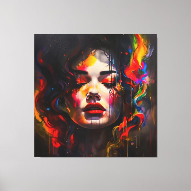 Impressão Em Tela Retrato Surreal Negrito (Frente)