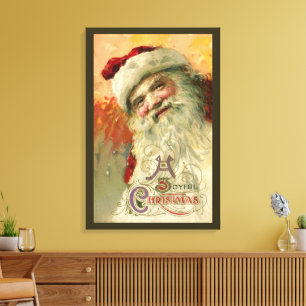 Impressão Em Tela Retrato Vitoriano de Papai Noel, Natal Antigo