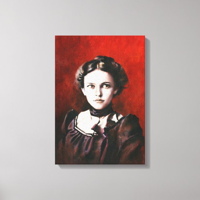 Impressão Em Tela Retrato Vitoriano Jovem Mulher 1890 (Frente)