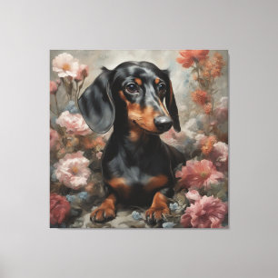 Impressão Em Tela Retratos de Raça de Cachorro Flor 10