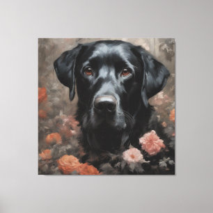 Impressão Em Tela Retratos de Raça de Cachorro Flor 19