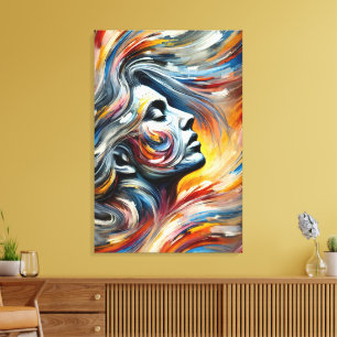 Impressão Em Tela Retratos Expressionistas Abstratos Humanos
