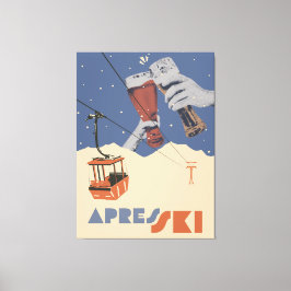 Impressão Em Tela Retro Apos Esqui 