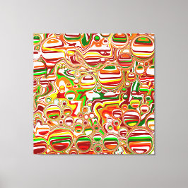 Impressão Em Tela Retro Bolhas Abstrato de Arte Moderna