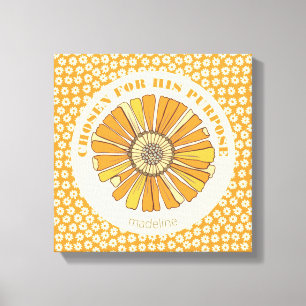 Impressão Em Tela Retro Floral Laranja Escolhido para o seu propósit
