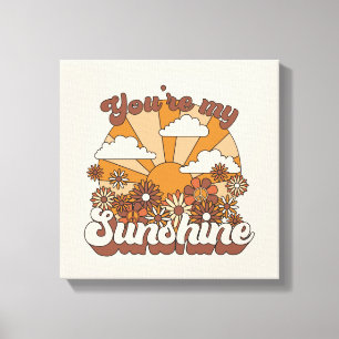 Impressão Em Tela Retro Groovy Você é meu Sol
