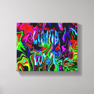 Impressão Em Tela Retro Moderno Com Amor Líquido ~Canvas Abstrato