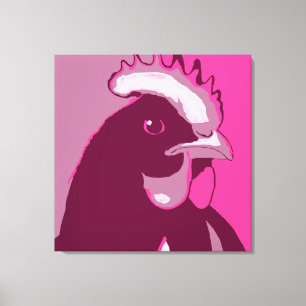 Impressão Em Tela Retro Muro de Pop de Arte Pintura em Frango Rosa