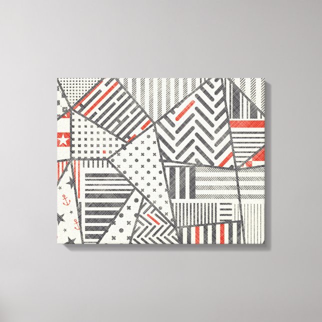 Impressão Em Tela Retro Patch: Abstrato Geométrico Design (Frente)