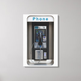 Impressão Em Tela Retro Payphone Design, Vintage Telephone Booth Art