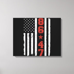 Impressão Em Tela Retro Vintage EUA Flag 86 47 Anti Trump