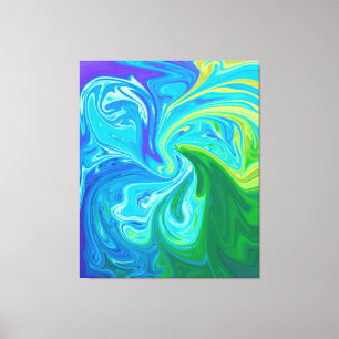 Impressão Em Tela Reunião de Ondas Melhor Abstrato de arte