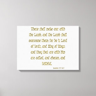 Impressão Em Tela Revelação 17:14 Bíblia Verse KJV Wall Art