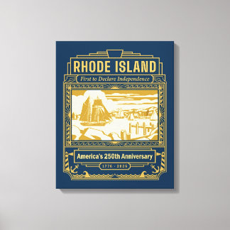 Impressão Em Tela Rhode Island Art Déco Aniversário de 250 anos da A