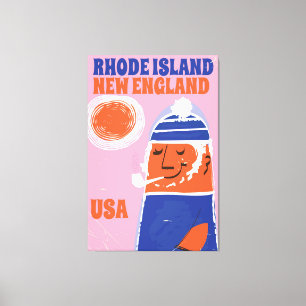 Impressão Em Tela Rhode Island, pescador da Nova Inglaterra, pôster
