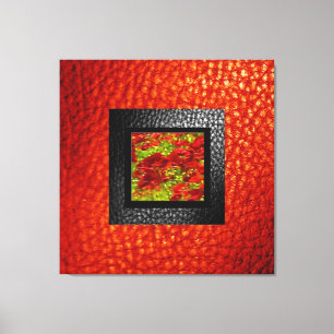 Impressão Em Tela Rich Faux Orange FL Leather Design 1