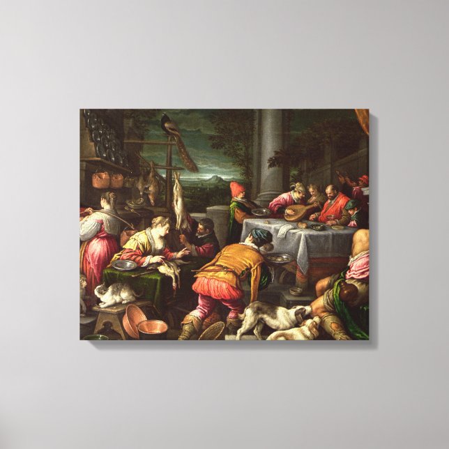 Impressão Em Tela Rich Man e Lazarus, 1590-95 (Frente)