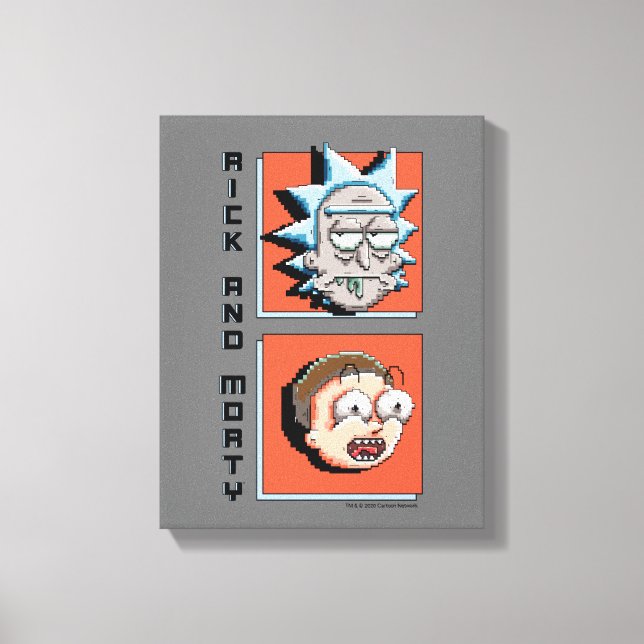 Impressão Em Tela Rick Pixelverso e Gráfico do Painel Morty (Frente)