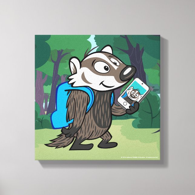 Impressão Em Tela Ricky Raccoon | Boomer Badger Selfie (Frente)