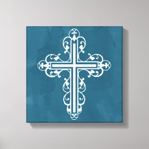 Impressão Em Tela Rico Cruzado de Design 13 Azul