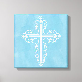 Impressão Em Tela Rico Cruzado de Design 15 Azul