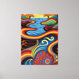 Impressão Em Tela Rio, aborígene, tempo de sonho.