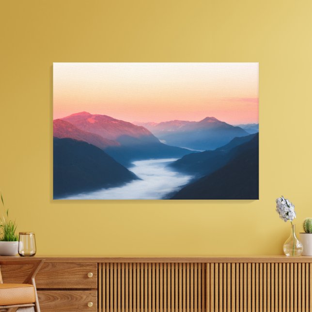 Impressão Em Tela Rio enevoado Soča ao nascer do sol (Insitu(Sala de estar))