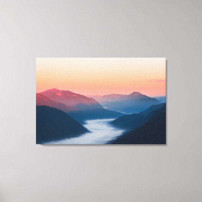 Impressão Em Tela Rio Foggy Soča ao nascer do sol (Frente)