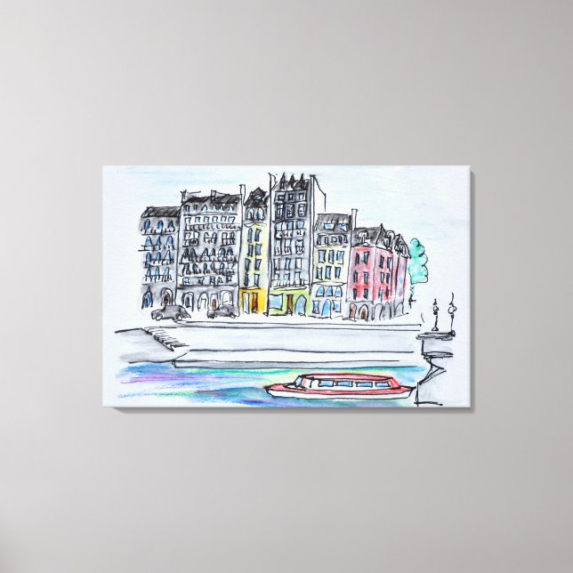 Impressão Em Tela Rio Seine | Ile Santo-Louis, Paris (Frente)