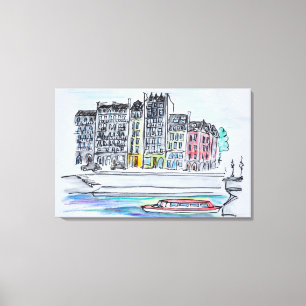 Impressão Em Tela Rio Sena   Ile Saint-Louis, Paris