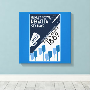Impressão Em Tela Rio Thames Regatta - Estilo Retro Vintage Retro Re