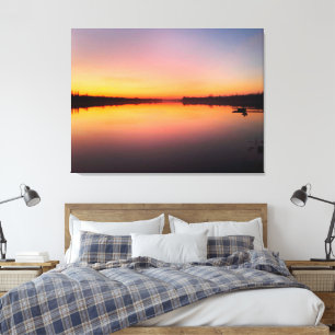 Impressão Em Tela Rio ucraniano Dnieper ao pôr do sol