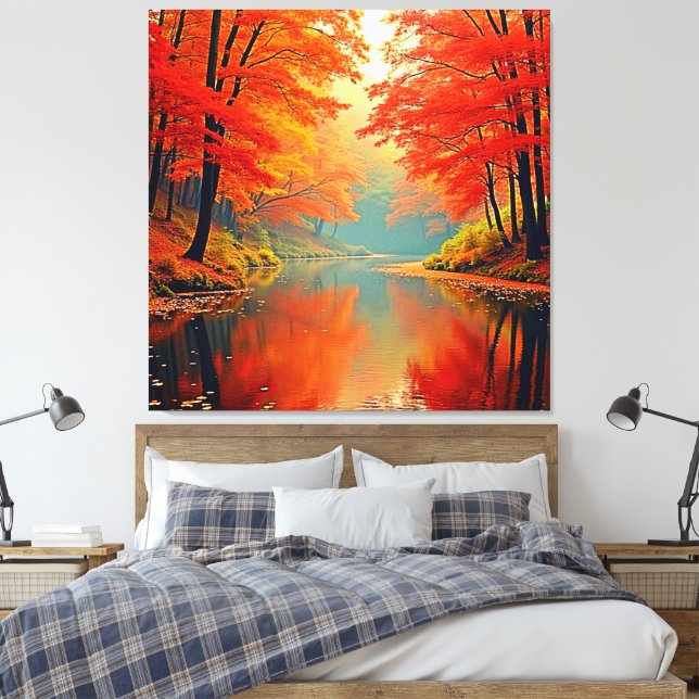 Impressão Em Tela Rio Vibrant Autumn (Insitu(Quarto))