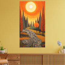 Rio Zebra: Arte Pontilhista ao Pôr do Sol na Natur
