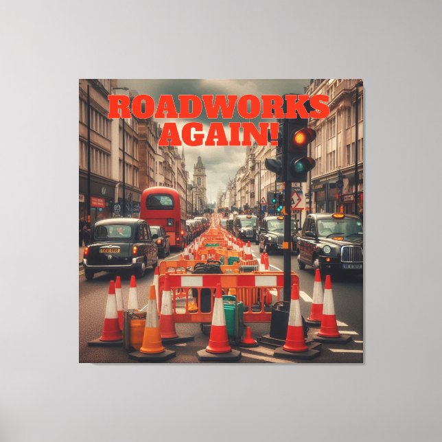 Impressão Em Tela Roadworks em Londres (Frente)