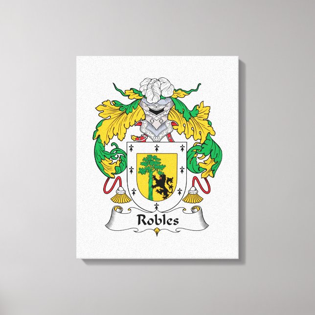 Impressão Em Tela Robles Family Crest (Frente)