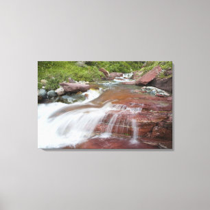 Impressão Em Tela Rocha vermelha em Baring Creek no Glacier National
