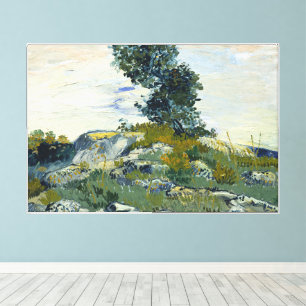 Impressão Em Tela Rochas com Carvalho, Pintura a Óleo de Van Gogh