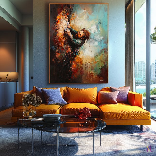 Impressão Em Tela Rock ClimArt - Esporte de Abstrato (Criador carregado)