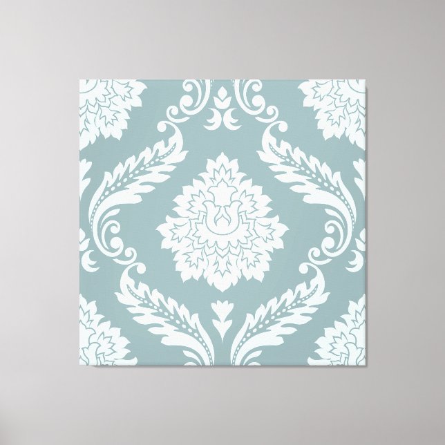 Impressão Em Tela Rococo Damask Lg Pattern Duck Egg Blue+Teal (Frente)