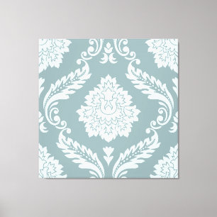 Impressão Em Tela Rococo Damask Padrão Grande Ovo de Pato Azul+Turqu