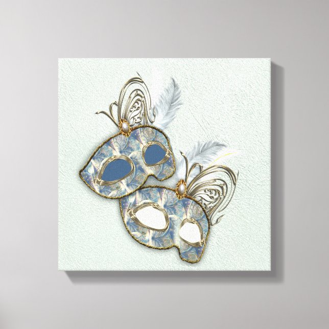 Impressão Em Tela Rococo Rich Pattern design com máscaras (Frente)