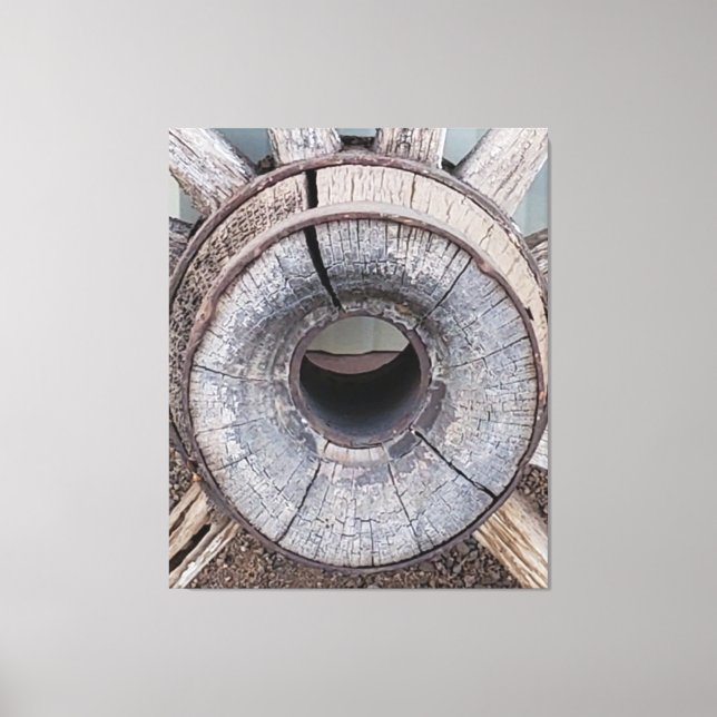 Impressão Em Tela Roda do Vagão Russo Antigo (Frente)