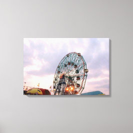 Impressão Em Tela 'Roda Gigante Wonder Wheel ao Crepúsculo' Concluíd