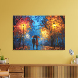 Impressão Em Tela Rolagem noturna à luz do outono