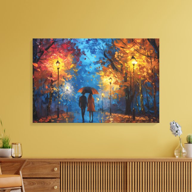 Impressão Em Tela Rolagem noturna à luz do outono (Insitu(Sala de estar))