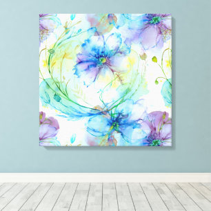 Impressão Em Tela Rolha floral de aquarela